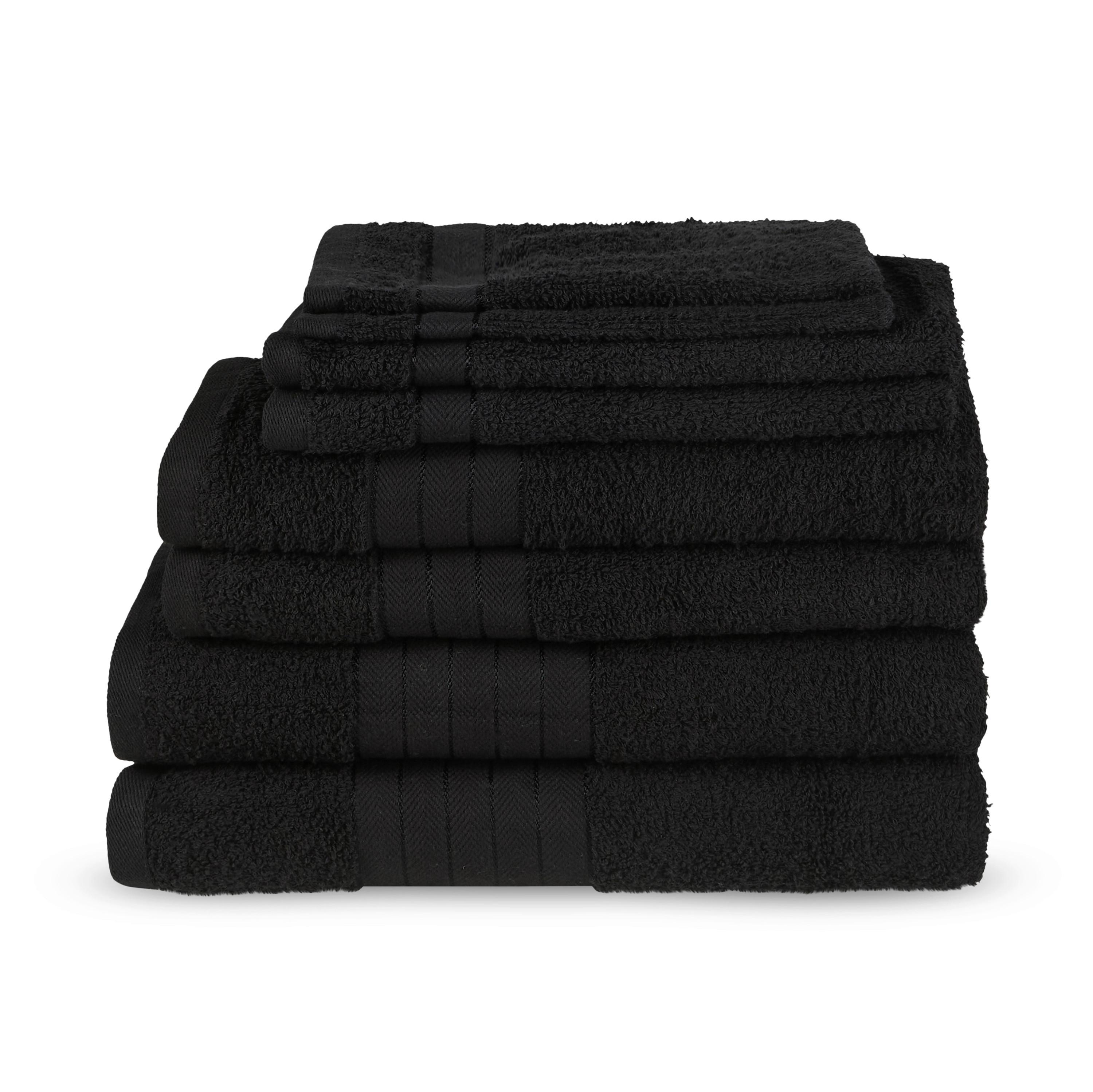 Handtuch Cotton Baumwolle 500 G/m2 Schwarz 8--Teilig. - Schwarz, KONVENTIONELL, Textil (20/20/28cm) - MID.YOU