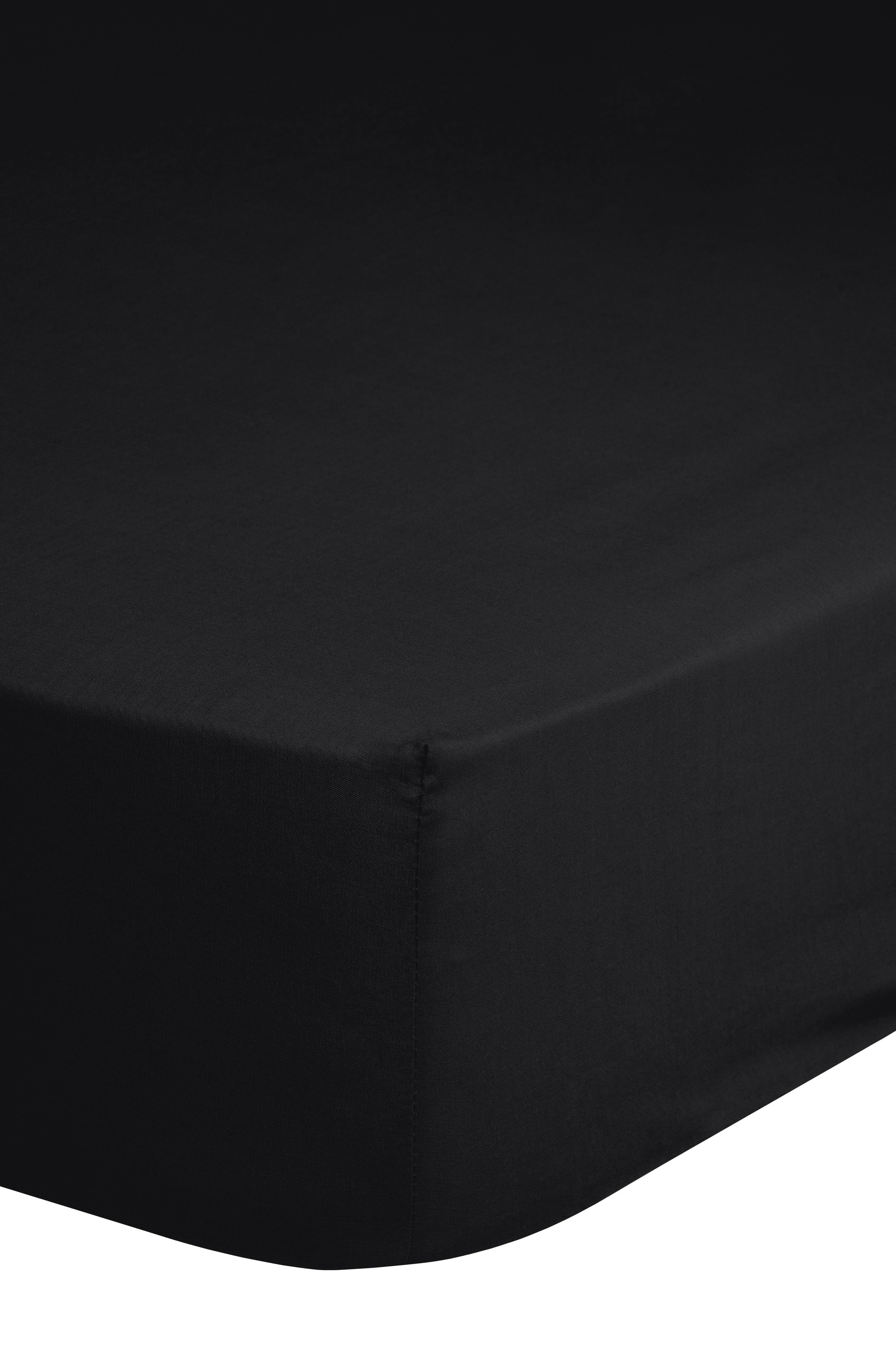 Spannleintuch Jersey Schwarz 140x200 cm Baumwolle - Schwarz, Basics, Textil (140/200cm) - MID.YOU