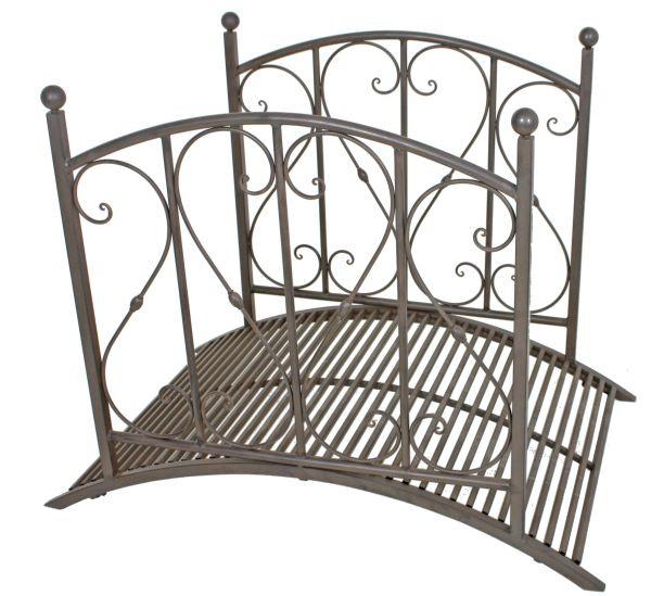 Gartenbrücke Aus Stahl Mit Geländer Taupo L: Ca. 120,5 Cm - Rostfarben, MODERN, Metall (120,5/81/94,5cm)