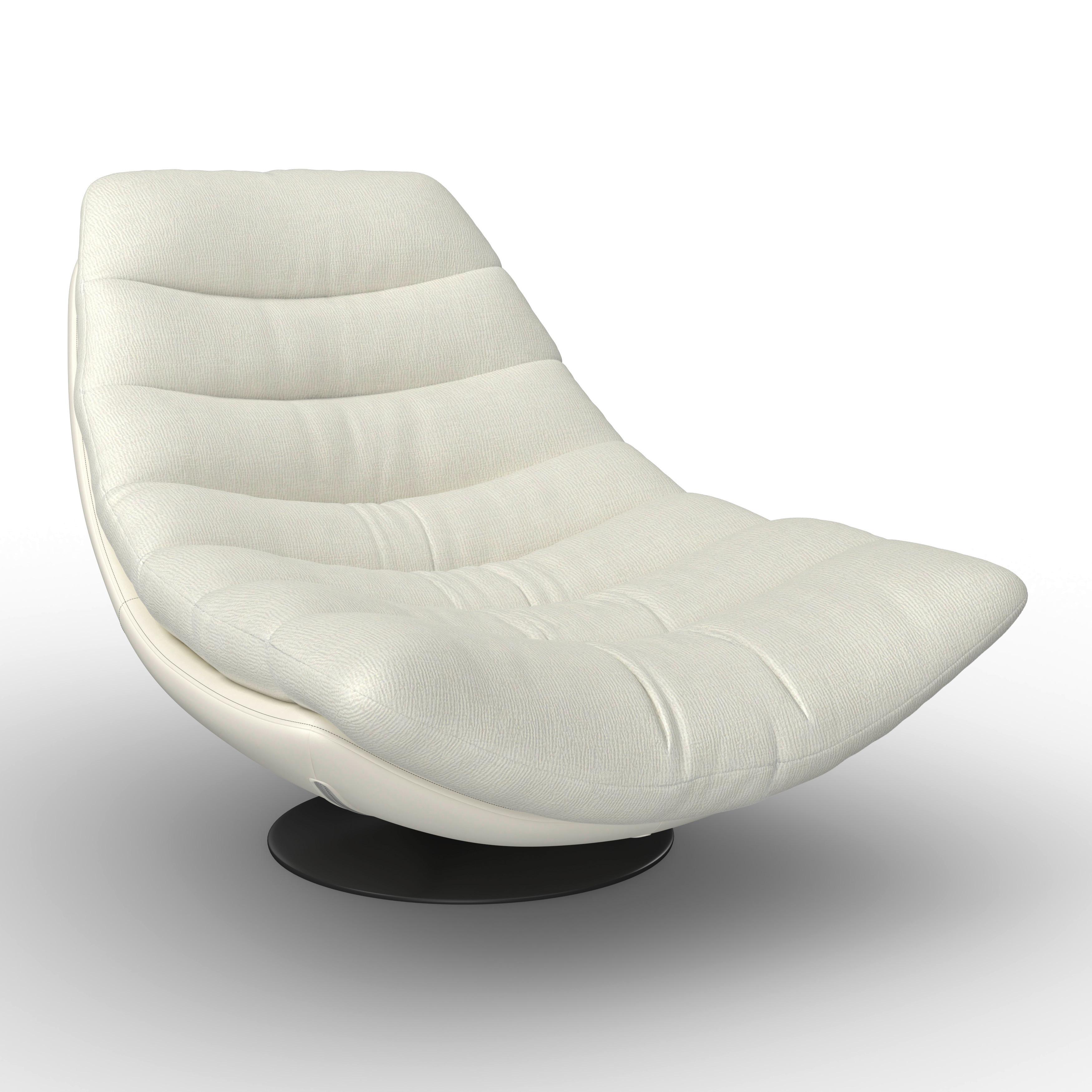 Relaxační křeslo LENA, bílá, max. 140 kg - bílá/černá, Moderní, kov/textil (85/82/113cm) - Bessagi Home