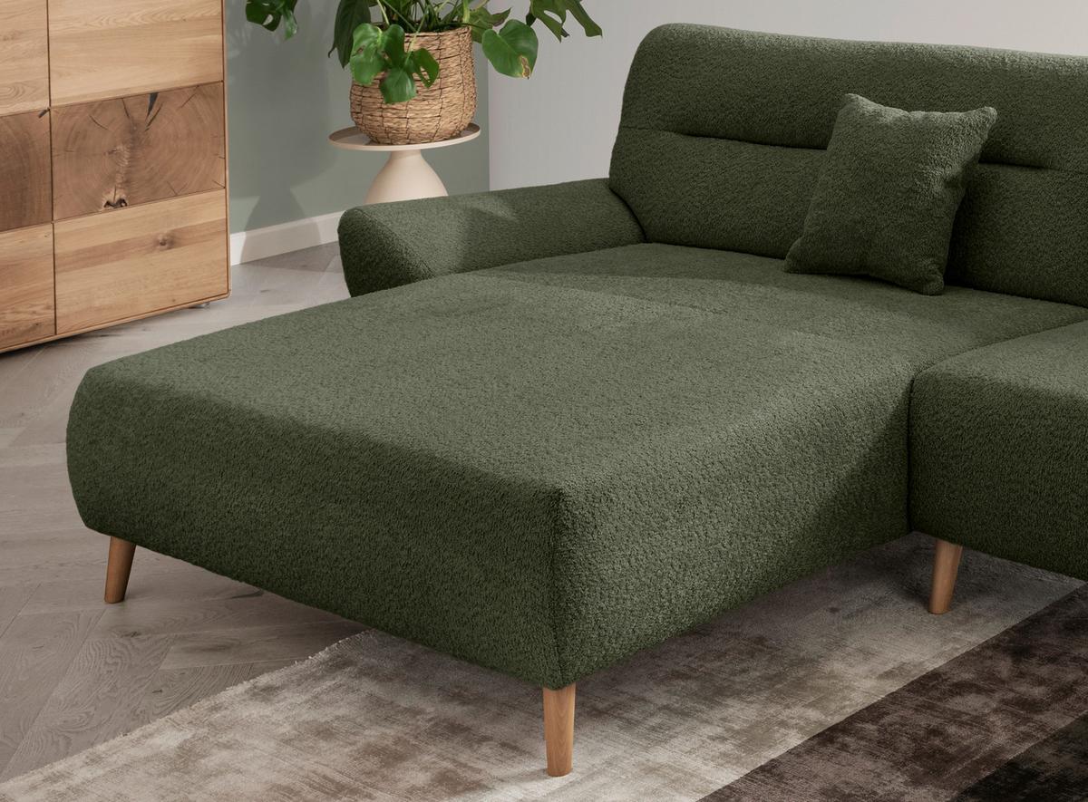 Ecksofa Drago, Waldgrün S: 166x290 cm - Waldgrün/Wildeiche, KONVENTIONELL, Textil (166/290cm) - MID.YOU