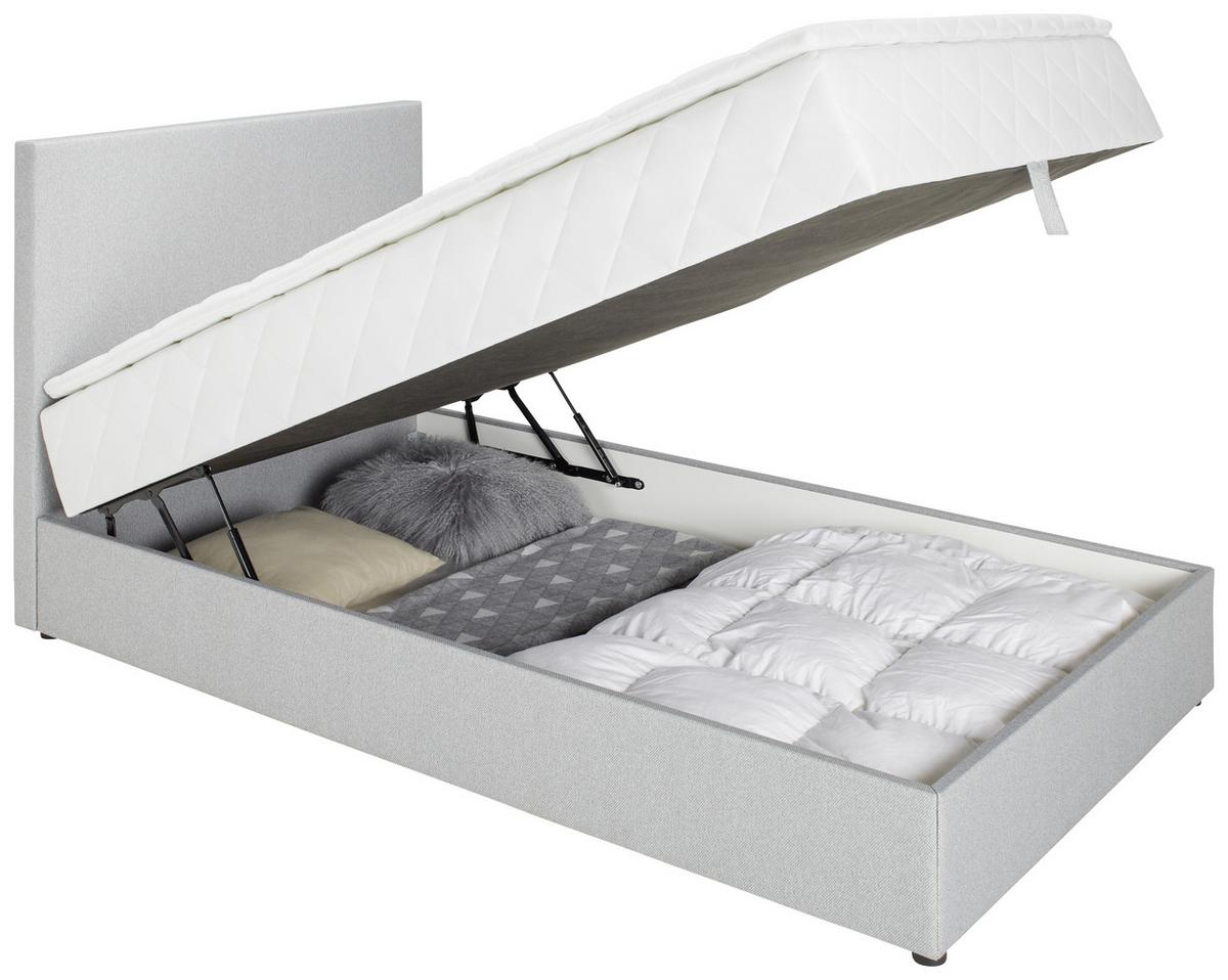 Posteľ Boxy sivá ca. 100x200cm - sivá, Konventionell, textil (100/200cm) - Based
