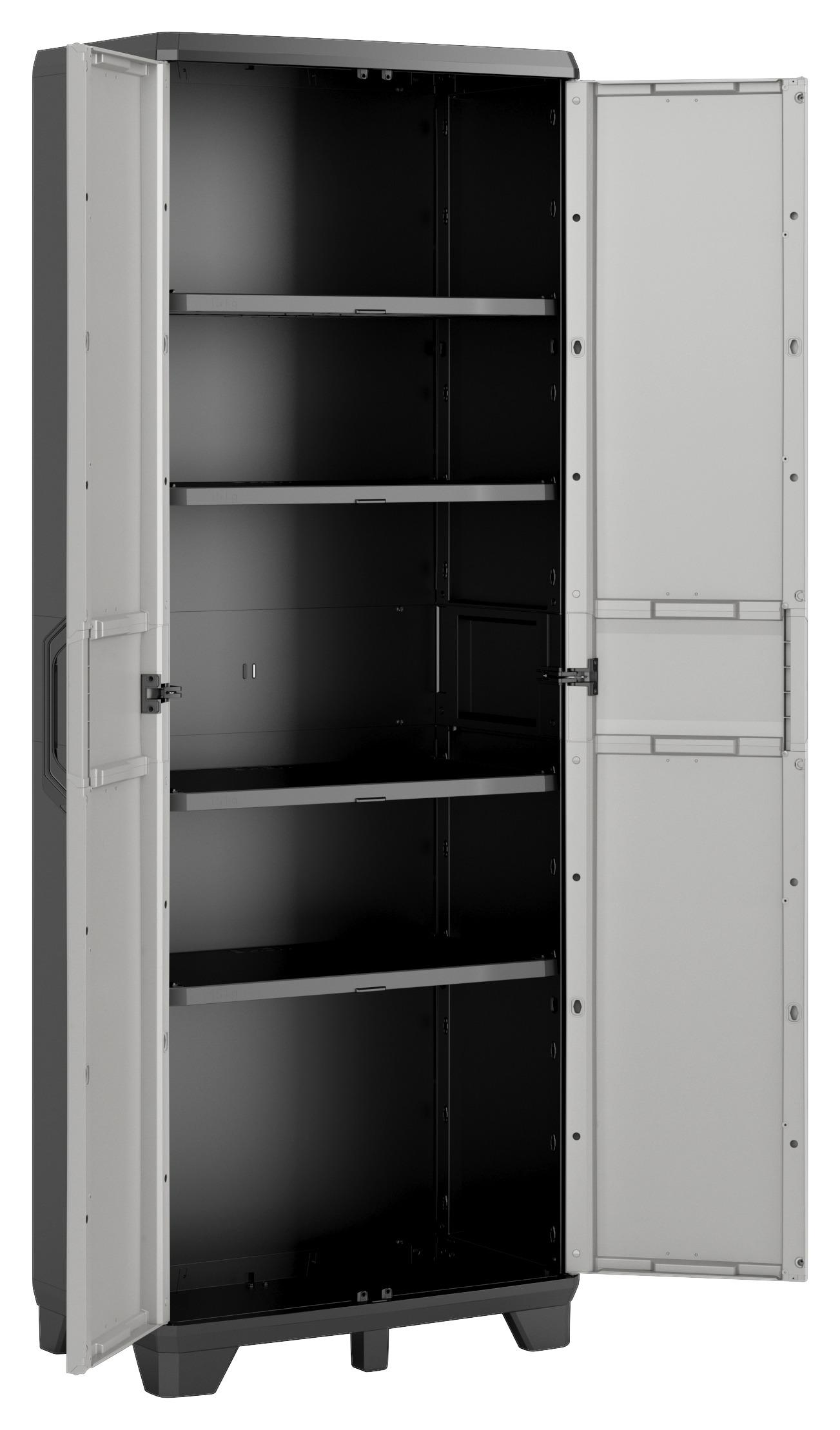 Hoher Aufbewahrungschrank aus Kunststoff