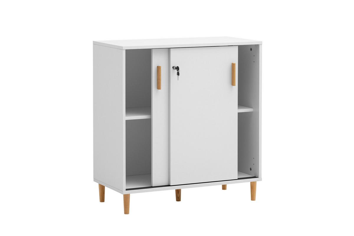 Aktenschrank Torge Weiß B: 80,1cm - Weiß, MODERN, Holzwerkstoff (80,1/84,8/38,2cm) - Livetastic