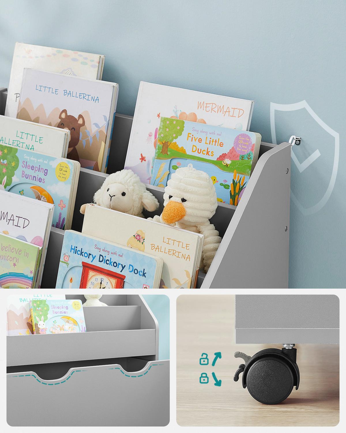 Kinderregal Toy Storage Shelf Grau B: 62,5 cm - Grau, MODERN, Holzwerkstoff (62,5/70/29,5cm) - MID.YOU