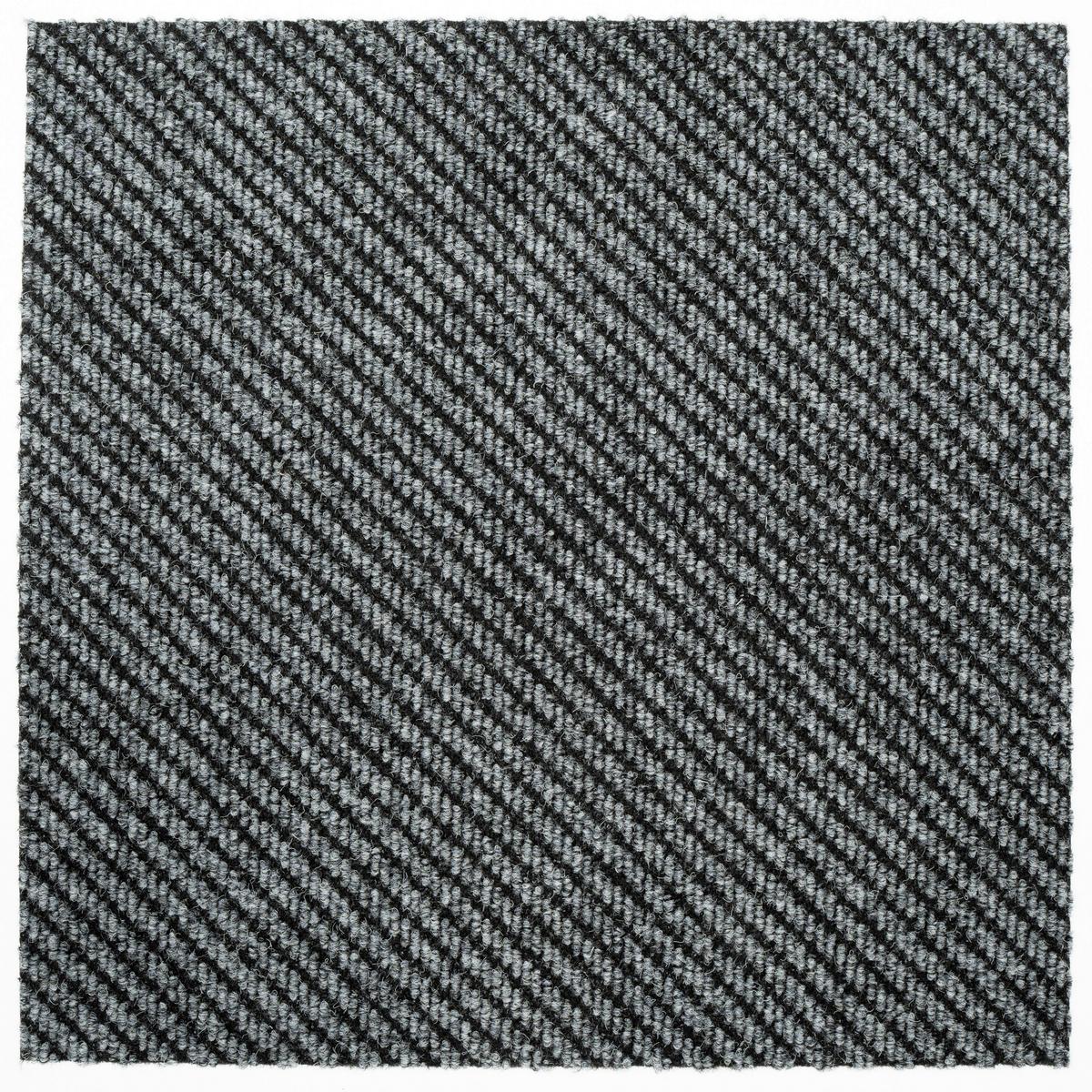 Teppichfliese Grau/Schwarz Centaur 50x50 cm Florhöhe 4 mm - Schwarz/Grau, Basics, Textil (50/50cm)