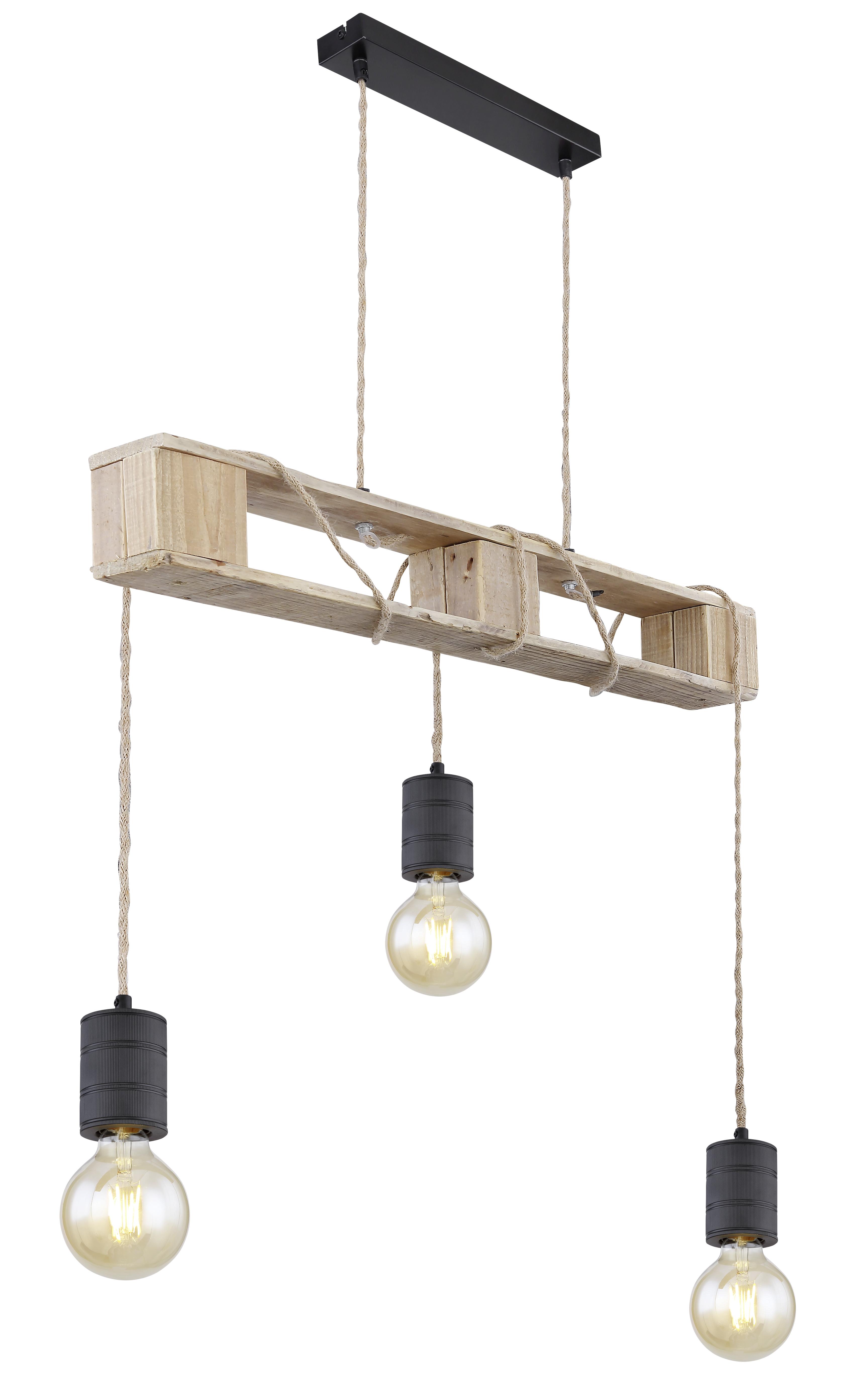 Hängeleuchte Joelle B: 10 cm Braun/Schwarz