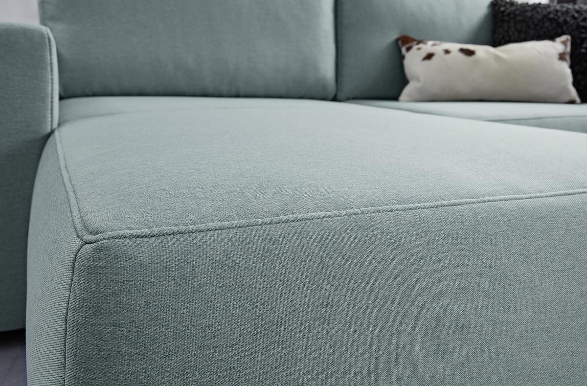 Ecksofa Looks II Hellblau Webstoff - Schwarz/Hellblau, Design, Textil (160/242cm) - LOOKS by W.Joop