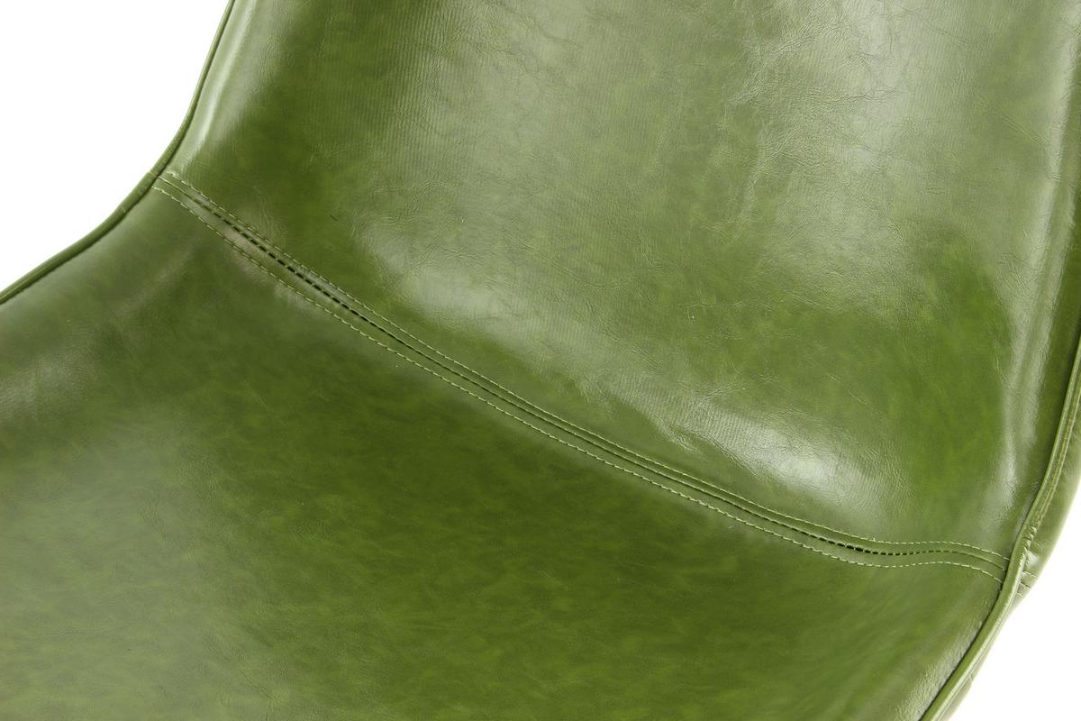 Schalenstuhl Cora Grün Gepolstert 2er-Set - Grün, MODERN, Leder/Metall (49,5/81/64,5cm) - Kayoom