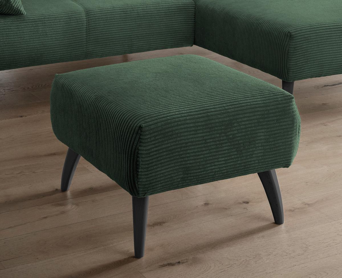 Hocker Colori Dunkelgrün B: 66 cm - Dunkelgrün/Schwarz, MODERN, Holz/Textil (66/44/66cm) - MID.YOU