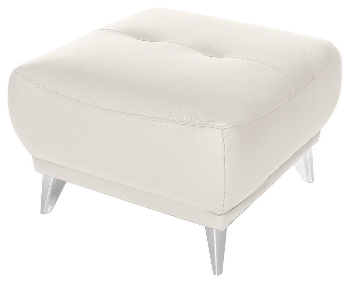 Hocker Frisco - Chromfarben/Weiß, MODERN, Textil (65/46/65cm) - MID.YOU