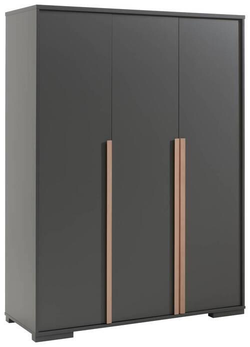 Drehtürenschrank 145,6 Cm London, Anthrazit - Anthrazit, MODERN, Holzwerkstoff (145,6/195,2/56cm) - MID.YOU