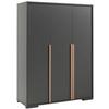 Drehtürenschrank 145,6 Cm London, Anthrazit - Anthrazit, MODERN, Holzwerkstoff (145,6/195,2/56cm) - MID.YOU