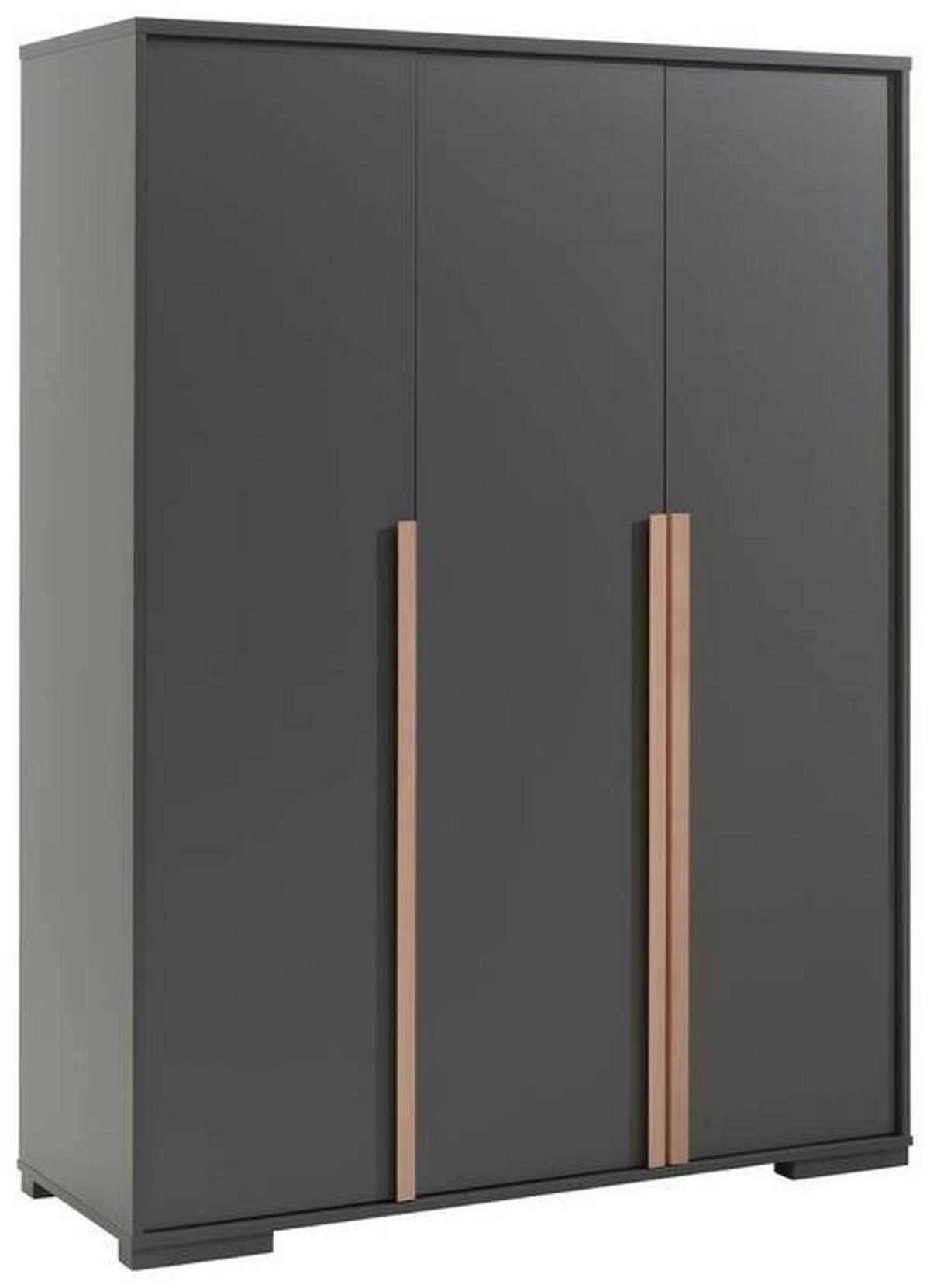 Drehtürenschrank 145,6 Cm London, Anthrazit - Anthrazit, MODERN, Holzwerkstoff (145,6/195,2/56cm) - MID.YOU