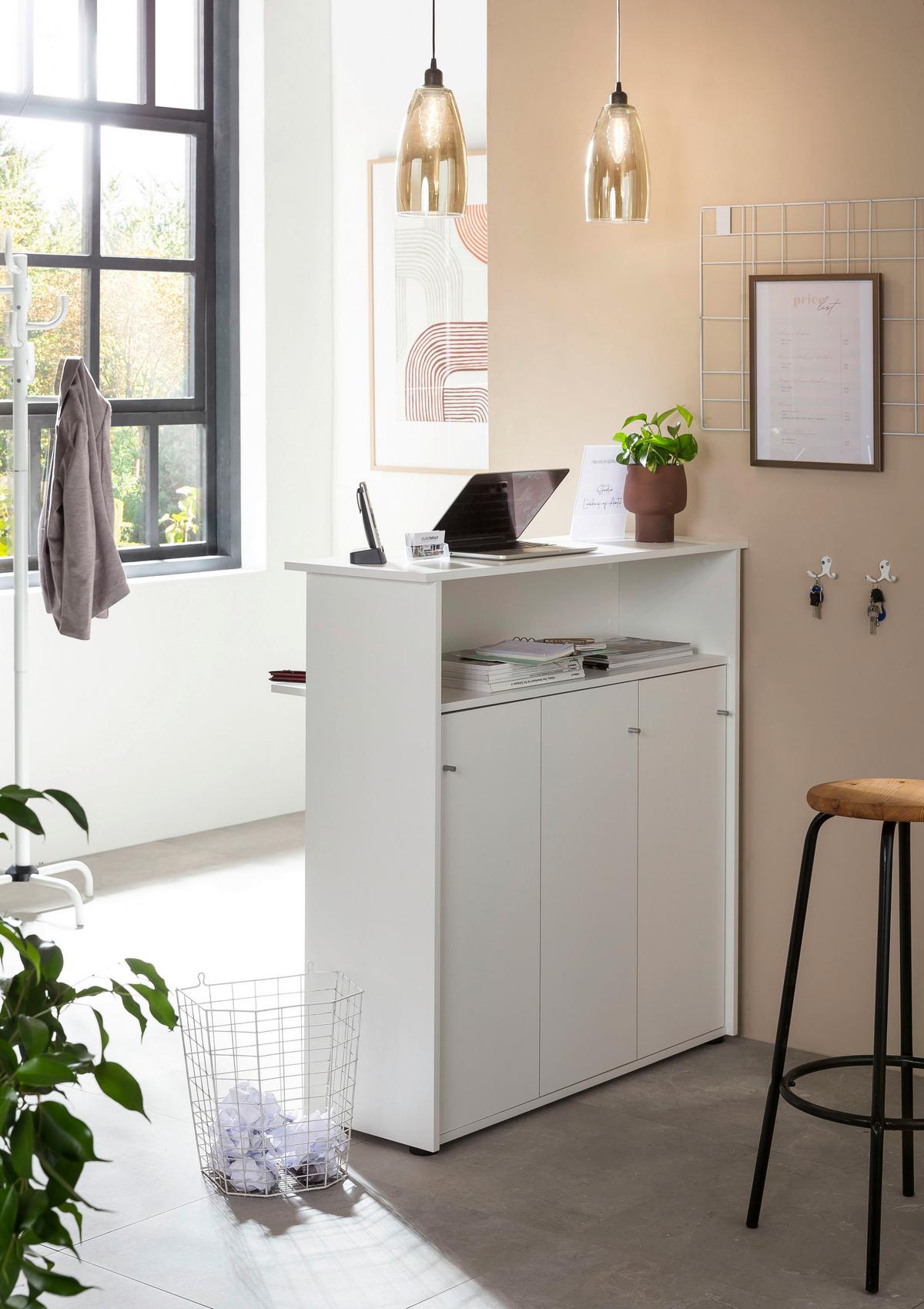 Bartisch Serie 400 - Weiß, MODERN, Holzwerkstoff (44/107/111cm) - MID.YOU