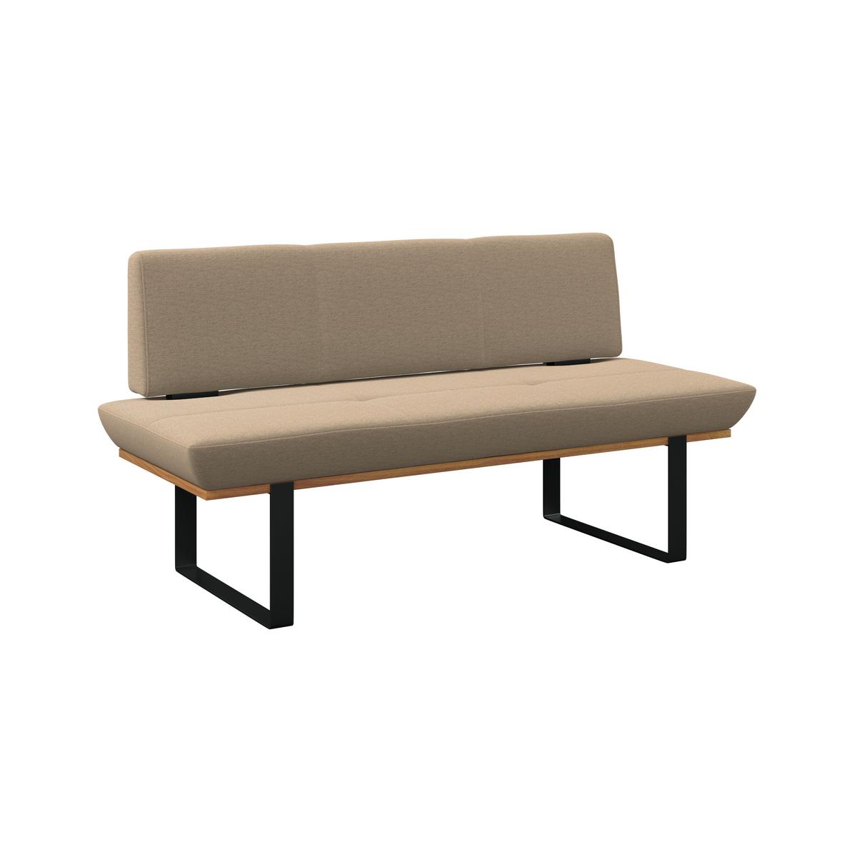 Sitzbank Tristan Webstoff beige, B: 170cm - Beige/Schwarz, MODERN, Holz/Textil (170/48/90cm) - James Wood