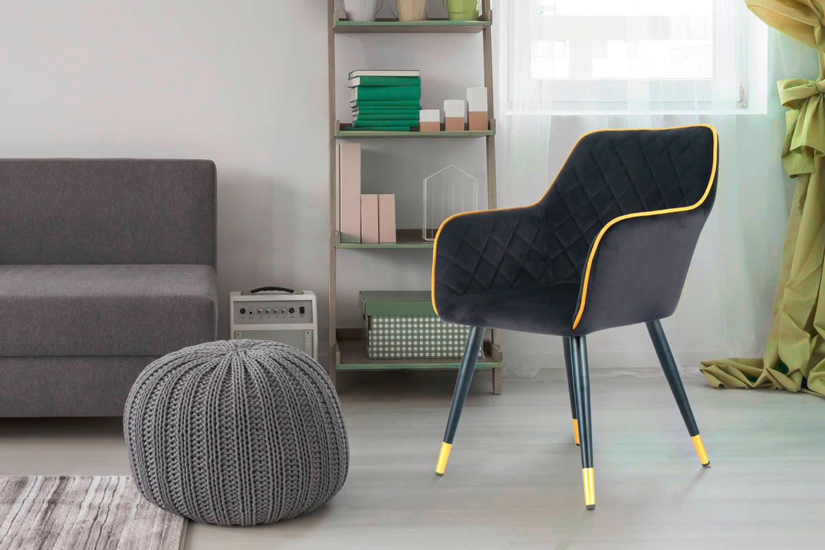 Stolička AMINO - čierna/Sahara, Lifestyle, kov/plast (58,8/86/61cm)