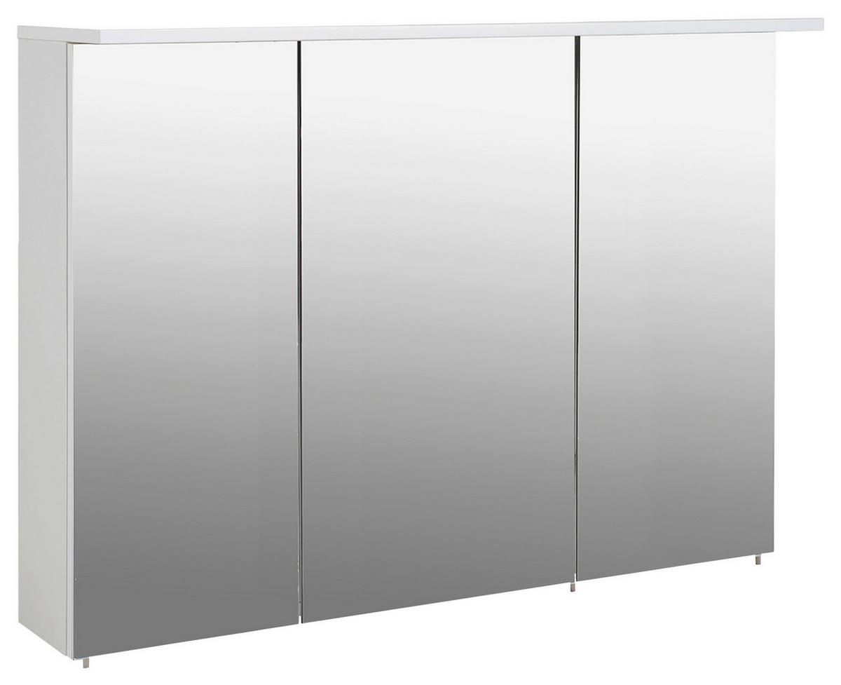 Spiegelschrank Profil 1200 3 Türen, Weiß - Weiß Hochglanz/Weiß, MODERN, Glas/Holzwerkstoff (120,5/72,5/16cm) - MID.YOU