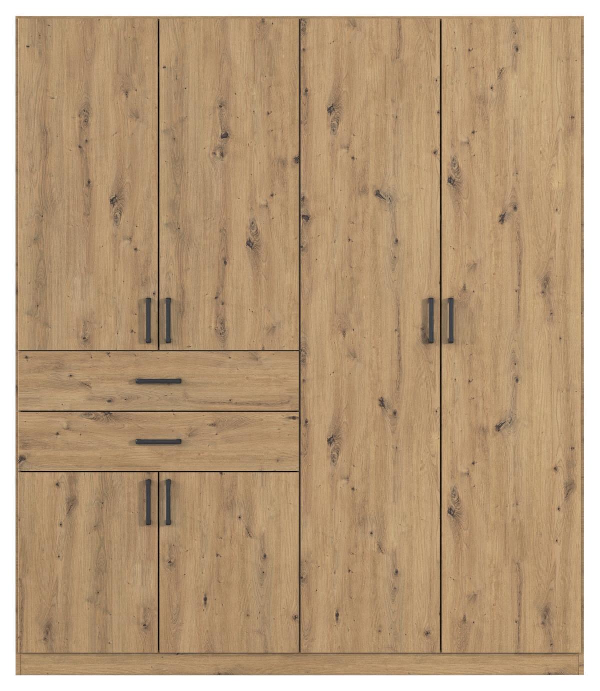 Drehtürenschrank 180 cm Maika Eiche Artisan - Eiche Artisan, MODERN, Holzwerkstoff (180/210/54cm) - Rauch Möbel