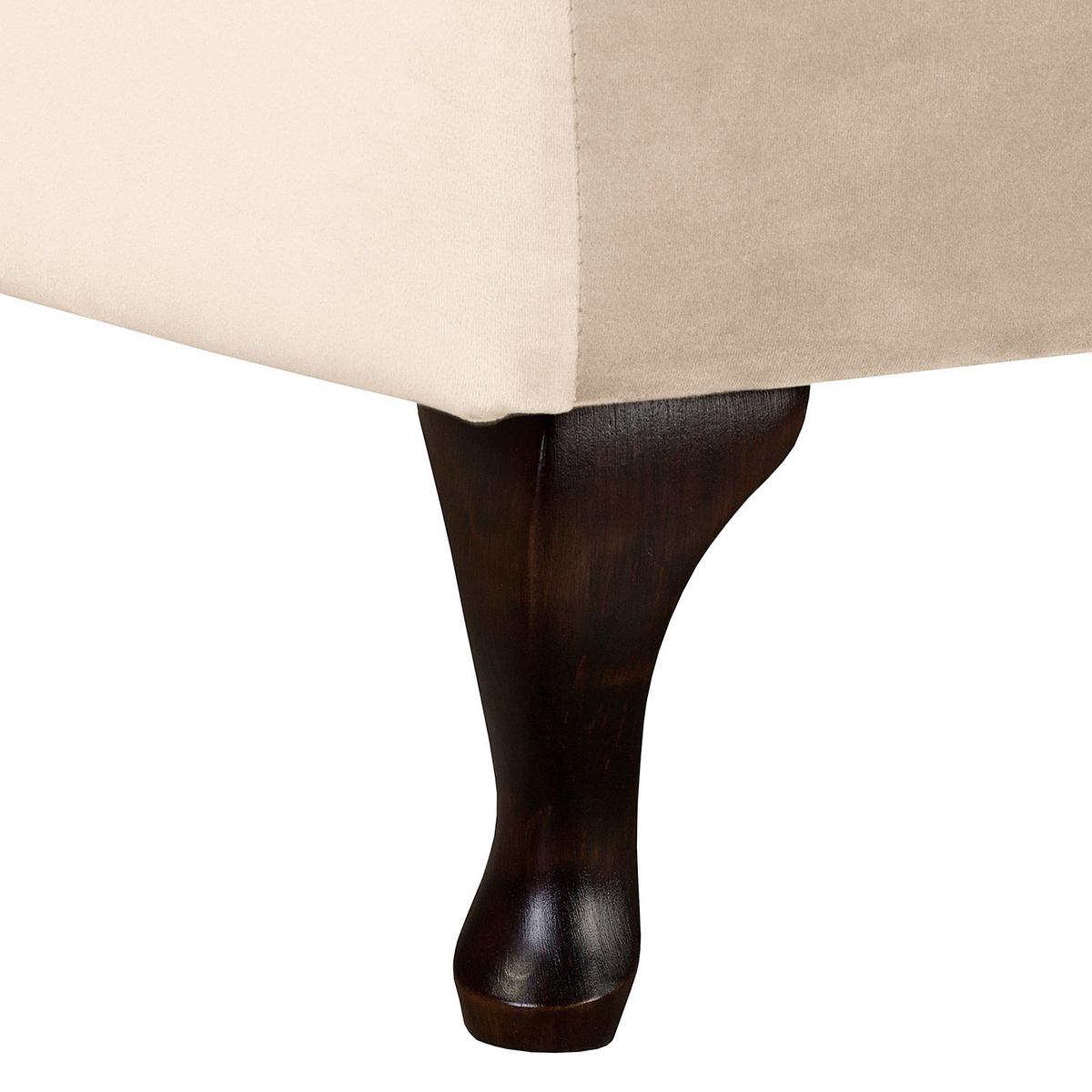 Récamiere Pako Creme B: 185cm - Creme/Braun, Design, Textil (185/93/75cm) - Livetastic