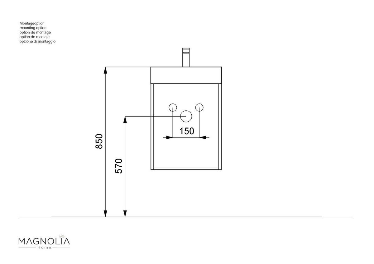 Gästebad Cubi Weiß Hochglanz B: 40 cm - Weiß Hochglanz/Weiß, MODERN, Holzwerkstoff/Stein (40cm) - MID.YOU