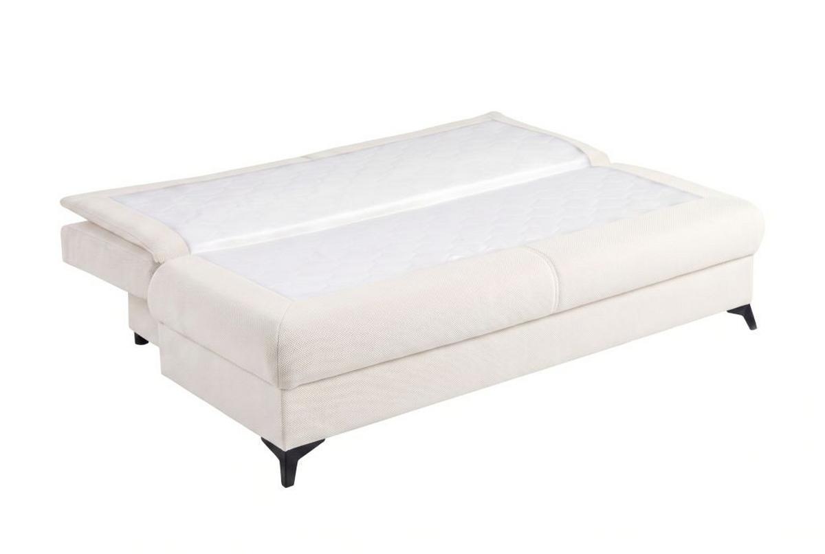 Rozkladacia pohovka KEN, krémová - čierna/krémová, Konventionell, kompozitné drevo/textil (209/105cm) - Based