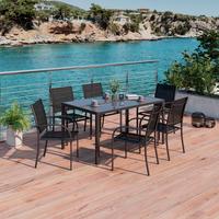 Gartenset Berlin - Schwarz, MODERN, Glas/Textil - Beldano