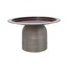 Tortenplatte Rund Eisen Art Deco D: 24,5 cm - Pflaume/Silberfarben, Trend, Metall (24,5/14cm) - Kayoom