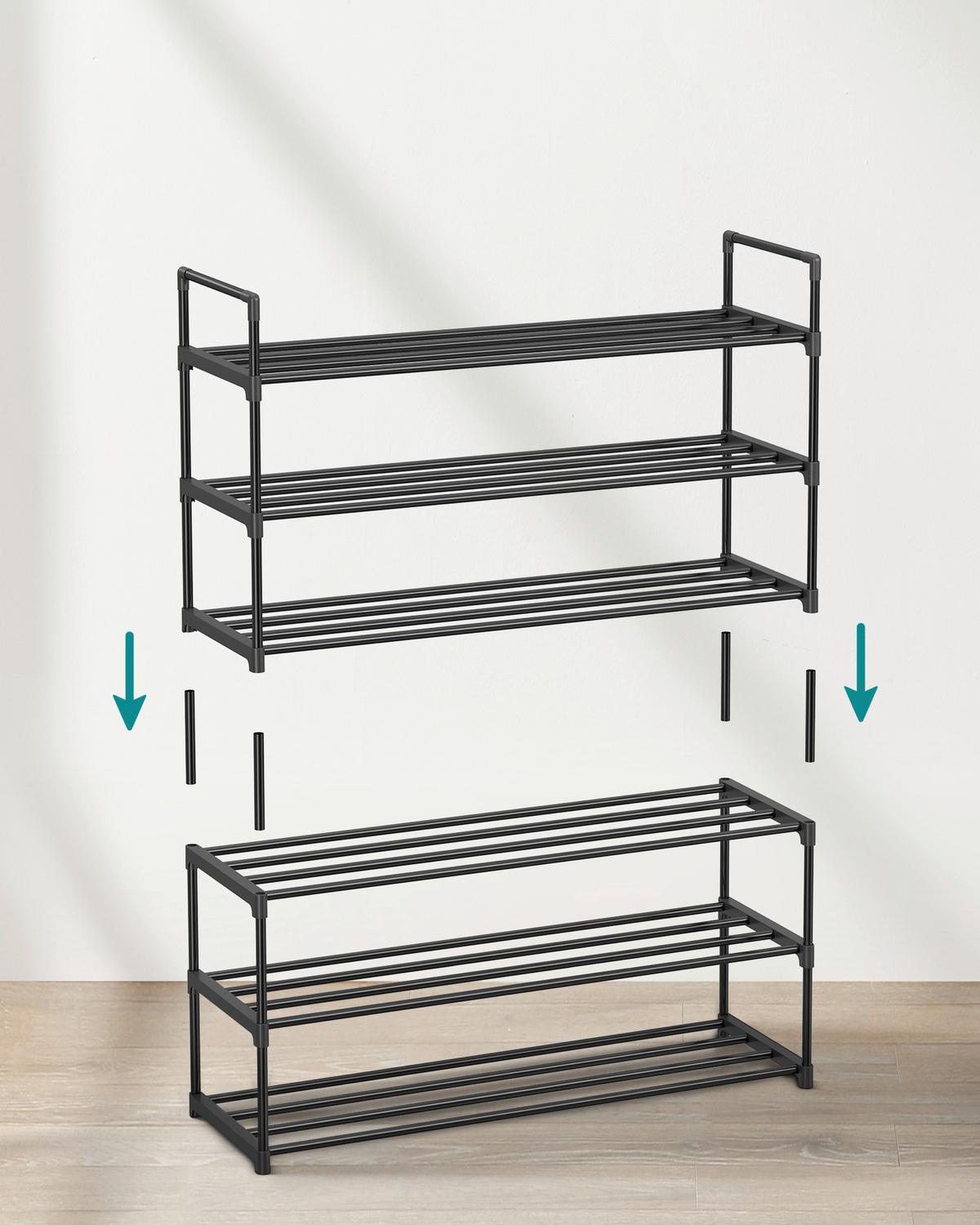 Regál na topánky čierny - čierna, Trend, kov/plast (92/54/30cm) - Boxxx