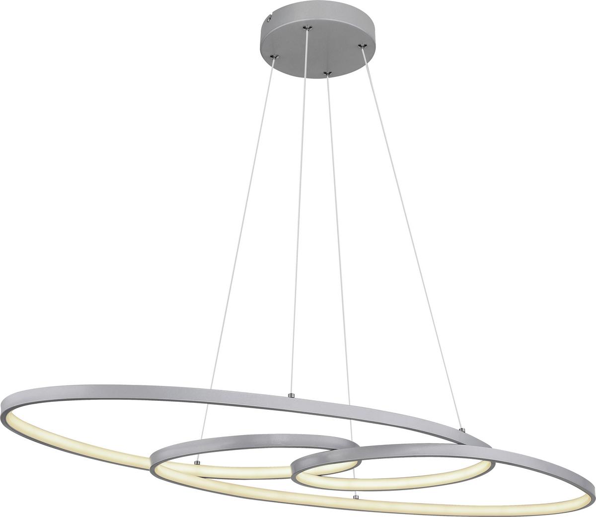 Led Függőlámpa Noha - ezüst/opál, Modern, műanyag/fém (100/36/120cm) - Luca Bessoni