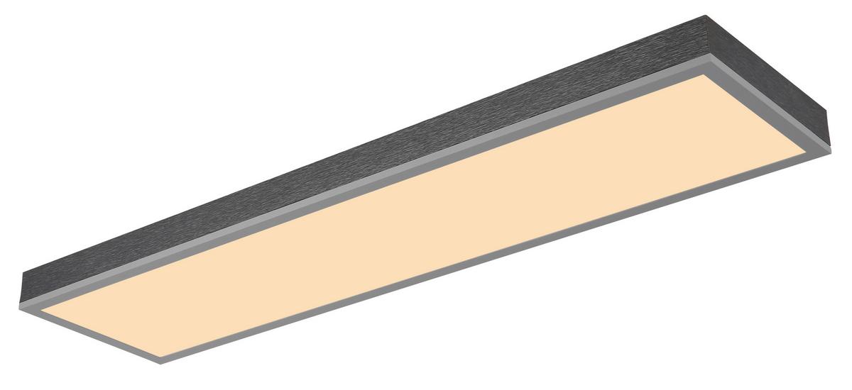 LED-Deckenleuchte Doro Silberfarben Weiß Dunkelgrau - Dunkelgrau/Silberfarben, Basics, Kunststoff/Metall (80/20/6,5cm) - Globo
