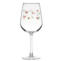 Weinglas klar/Rot/Grün Cherry ca. 530 ml - Klar/Rot, Design, Glas (9/22,3cm) - Luca Bessoni