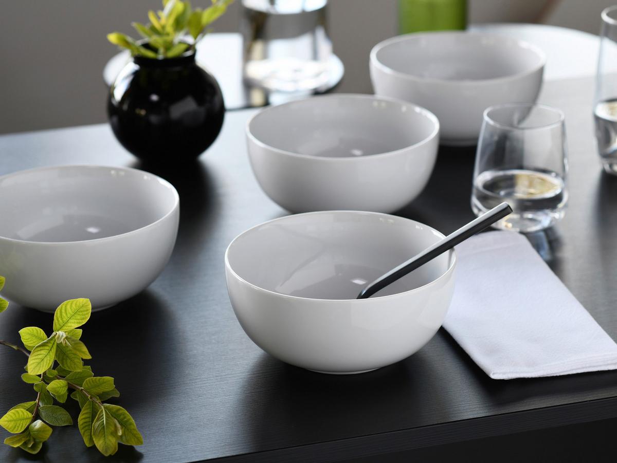 Schüsselset 4 -Teilig. Buddha Bowl Weiß, Stapelbar - Weiß, Design, Keramik - Creatable