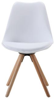 Stuhl in weißer Lederoptik Stuhl in weißer Lederoptik