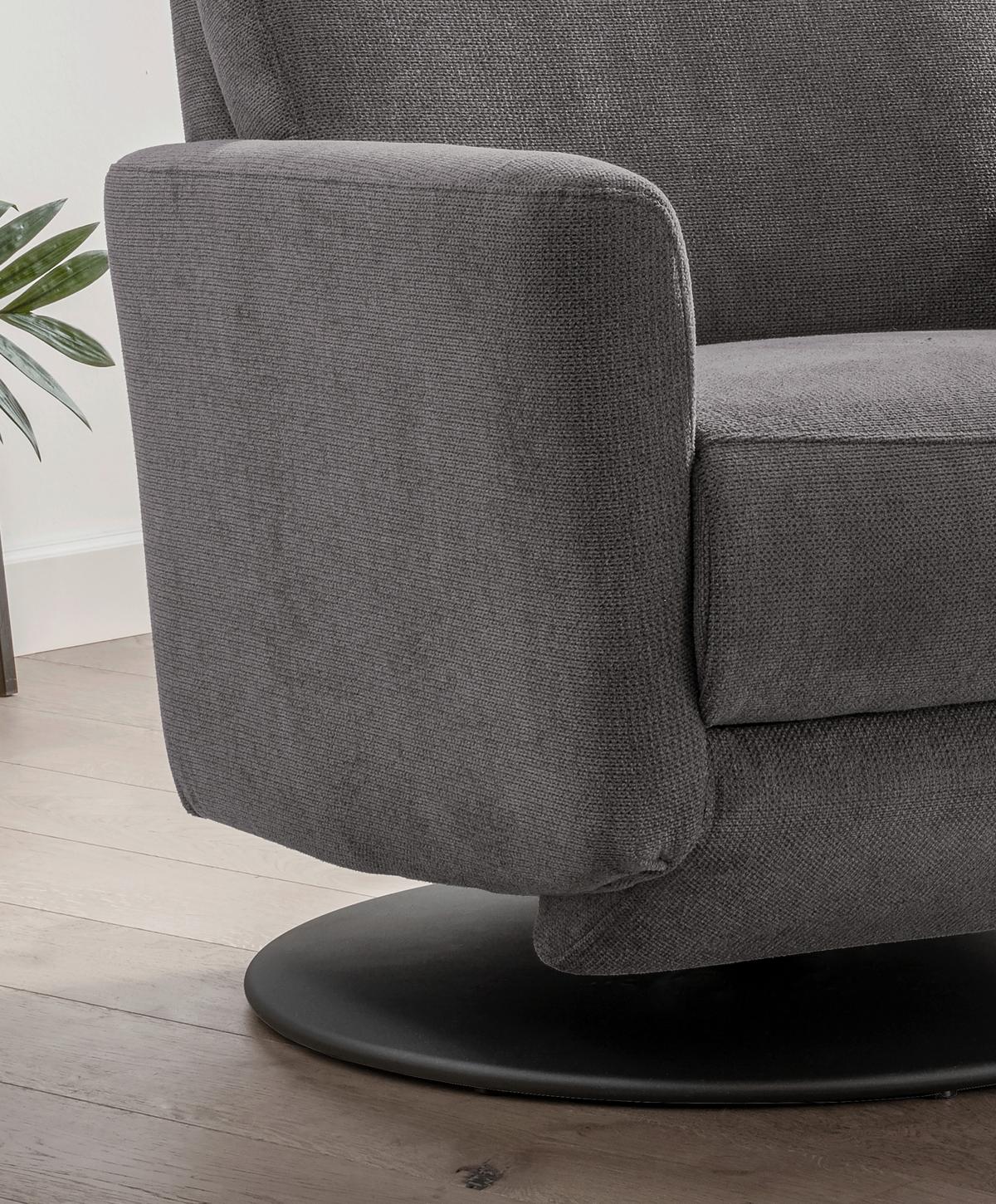 Relaxsessel Centrale T: 87-154 Cm, Greige - Greige/Schwarz, MODERN, Textil (77/105/87-154cm) - Livetastic