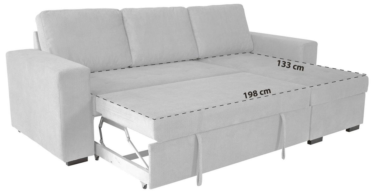 Ecksofa mit Schlaffunktion Jan Anthrazit 247x155 cm - Anthrazit, Trend, Textil (247/155cm)