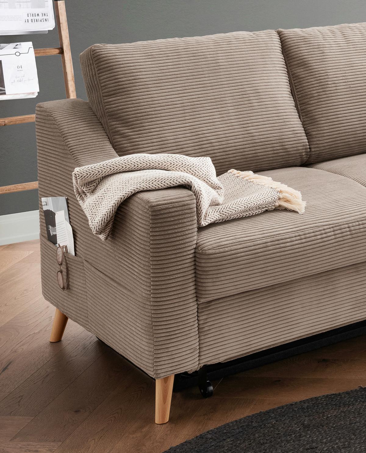 Ecksofa Valentina Graubraun S: 230x200 Cm - Graubraun/Naturfarben, MODERN, Textil (230/200cm) - Livetastic