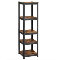 Stojací regál IRON - hnedá/čierna, Basics, kompozitné drevo (37/150/37cm) - Boxxx