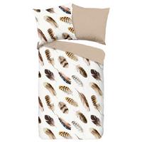 Wendebettwäsche Fedra Braun Beige Ecru 135x200 cm - Ecru/Beige, Natur, Textil (135/200cm)