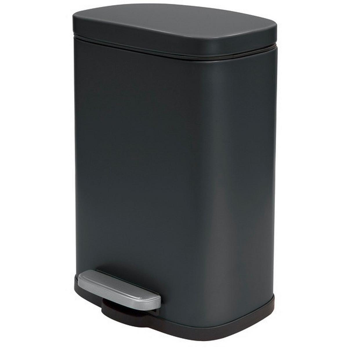 Treteimer Akira 12l Schwarz Metall LxBxH: 28x19,3x37,9 cm - Schwarz, Basics, Kunststoff/Metall (28/19,3/37,9cm) - Spirella