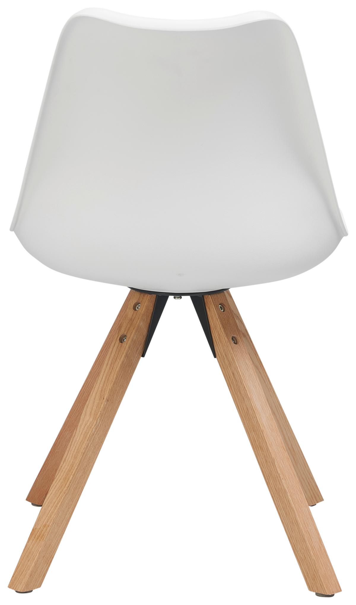 Schalenstuhl Vilnius Weiß - Weiß/Naturfarben, LIFESTYLE, Holz/Kunststoff (48,5/84/55cm) - MID.YOU