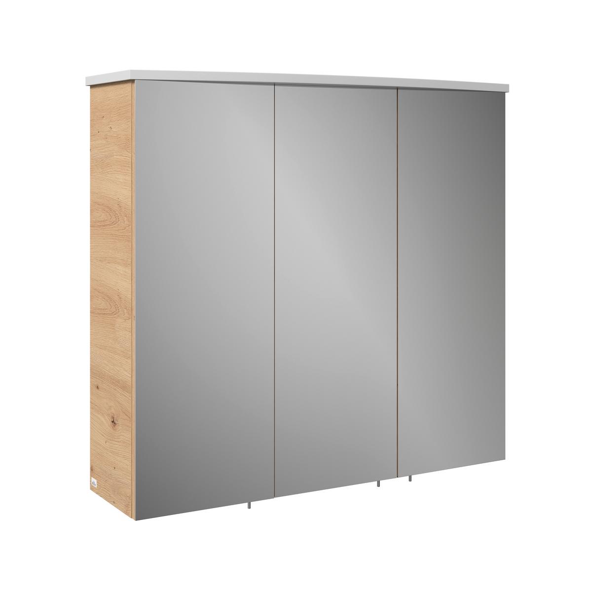 Tükrös Szekrény Avensis - tölgyfa színű/átlátszó, Modern, faalapú anyag/üveg (75/73/20,5cm) - Luca Bessoni