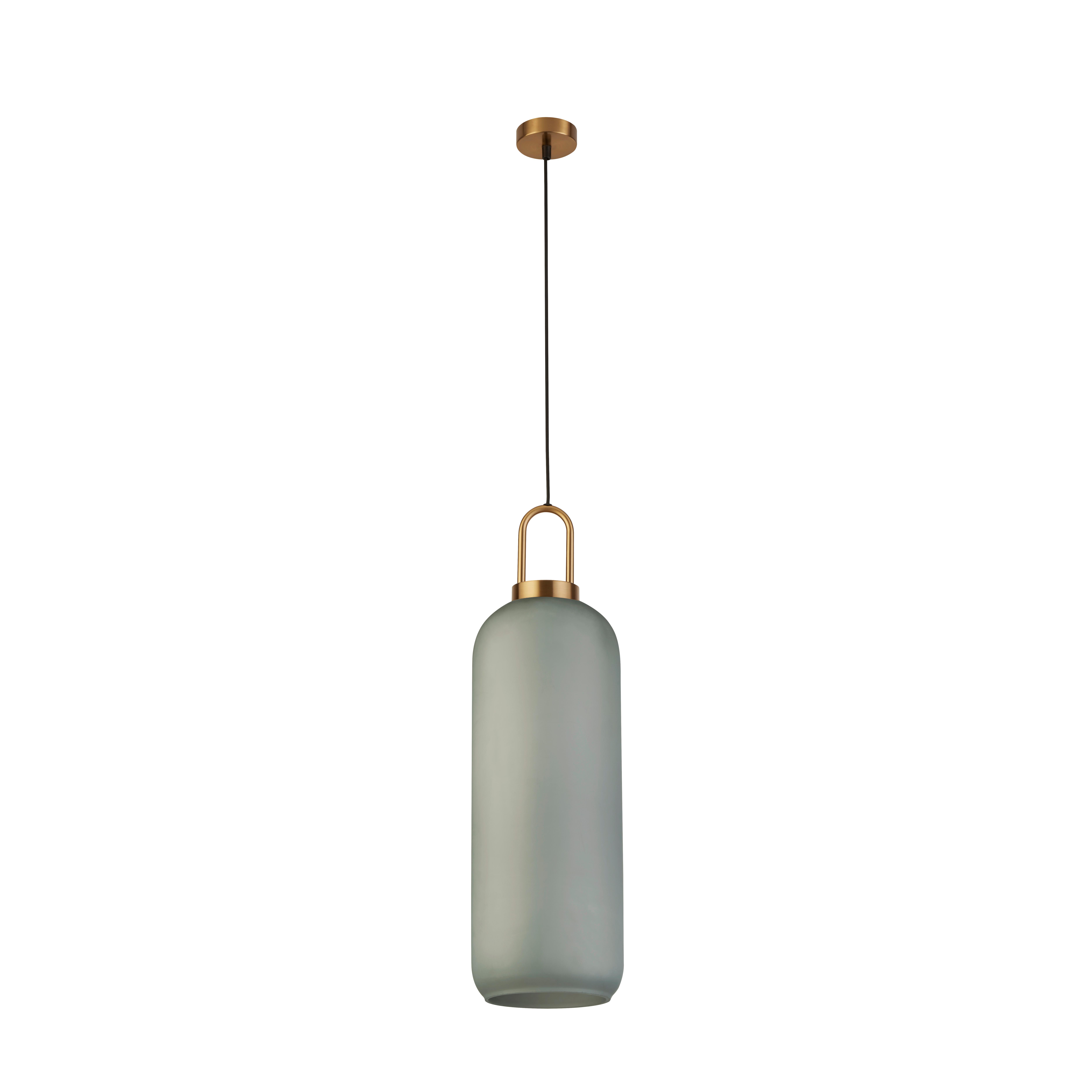 Hängeleuchte Pipette H: 136 cm 1-Flammig, höhenverstellbar - Messingfarben, KONVENTIONELL, Glas/Metall (15/136cm)