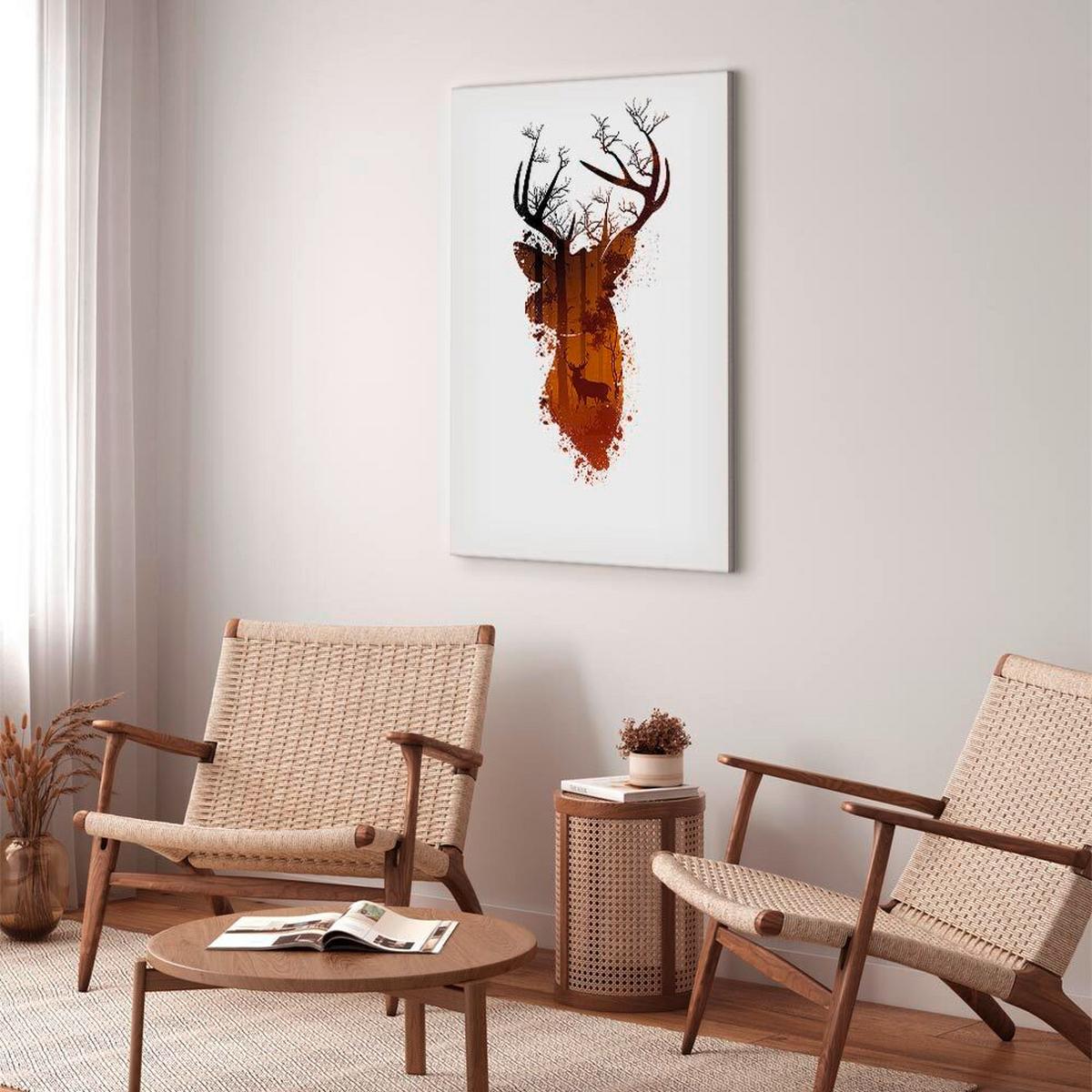 Leinwandbild Weiß Cognac B: 60 cm - Cognac/Weiß, Basics, Holz/Textil (60/90/1,2cm) - artgeist