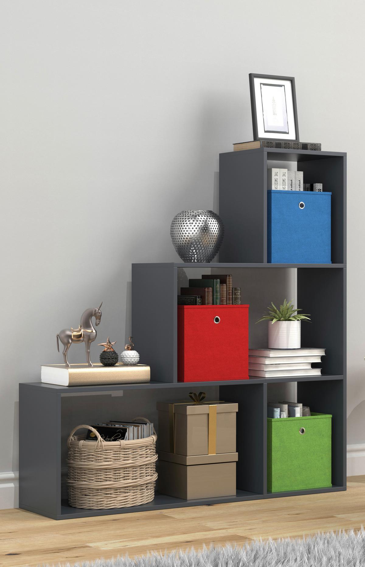 Regal Dubila Anthrazit B: 117 cm - Anthrazit, Basics, Holzwerkstoff (117/123/29cm) - MID.YOU