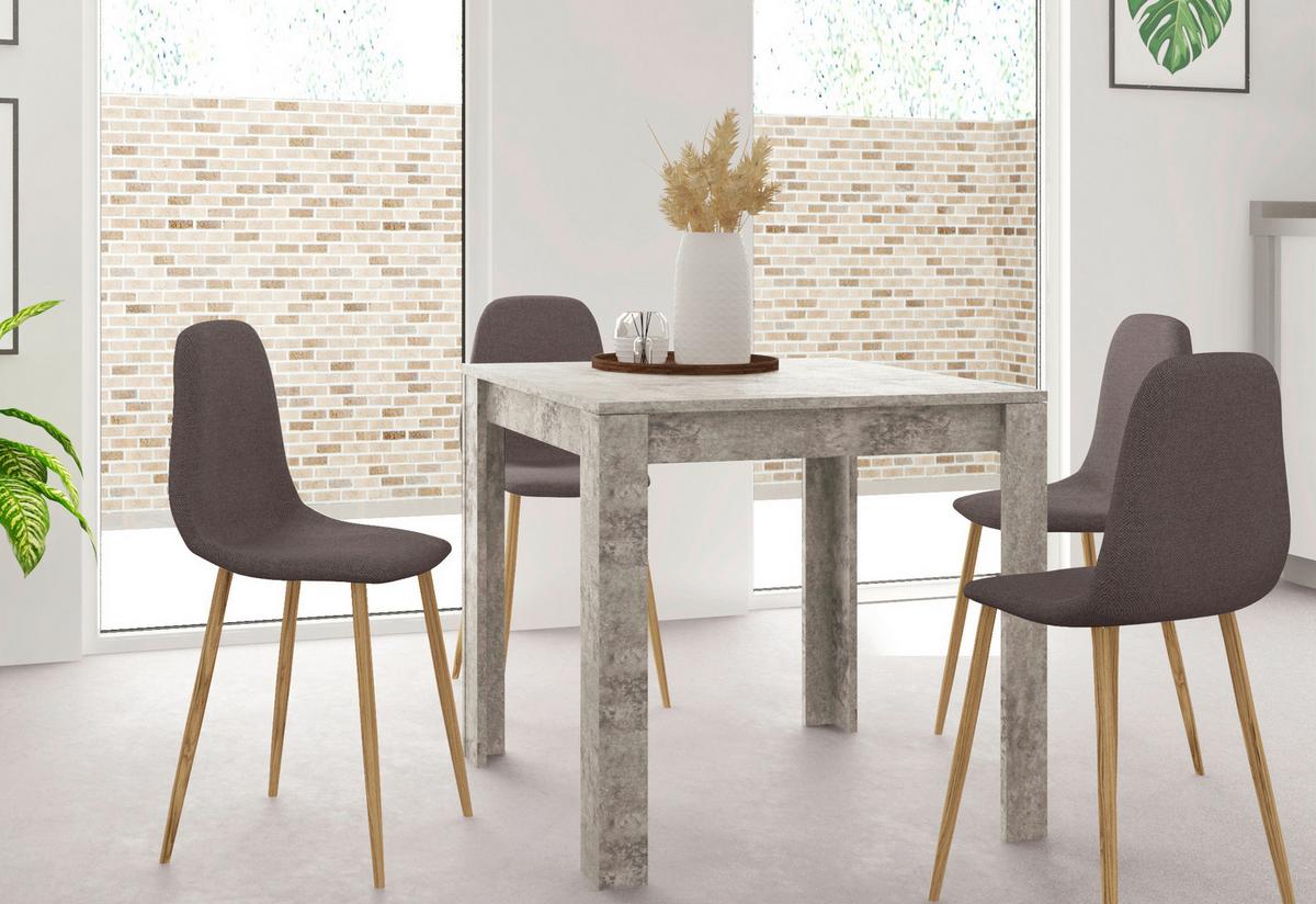 ESSTISCH Lynn Grau L: 80cm - Grau, Design, Holzwerkstoff (80/75/80cm) - MID.YOU