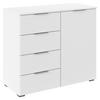 Kommode Lamella Weiß B: 93 cm - Alufarben/Weiß, MODERN, Holzwerkstoff (93/81/42cm) - Rauch Möbel
