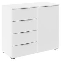 Kommode Lamella Weiß B: 93 cm - Alufarben/Weiß, MODERN, Holzwerkstoff (93/81/42cm) - Rauch Möbel