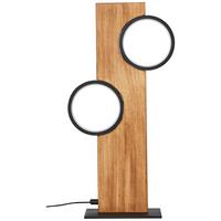 LED-TISCHLEUCHTE G99934/76 CHEESY - Hellbraun/Schwarz, Natur, Holz/Metall (50,4/25/12cm) - Brilliant