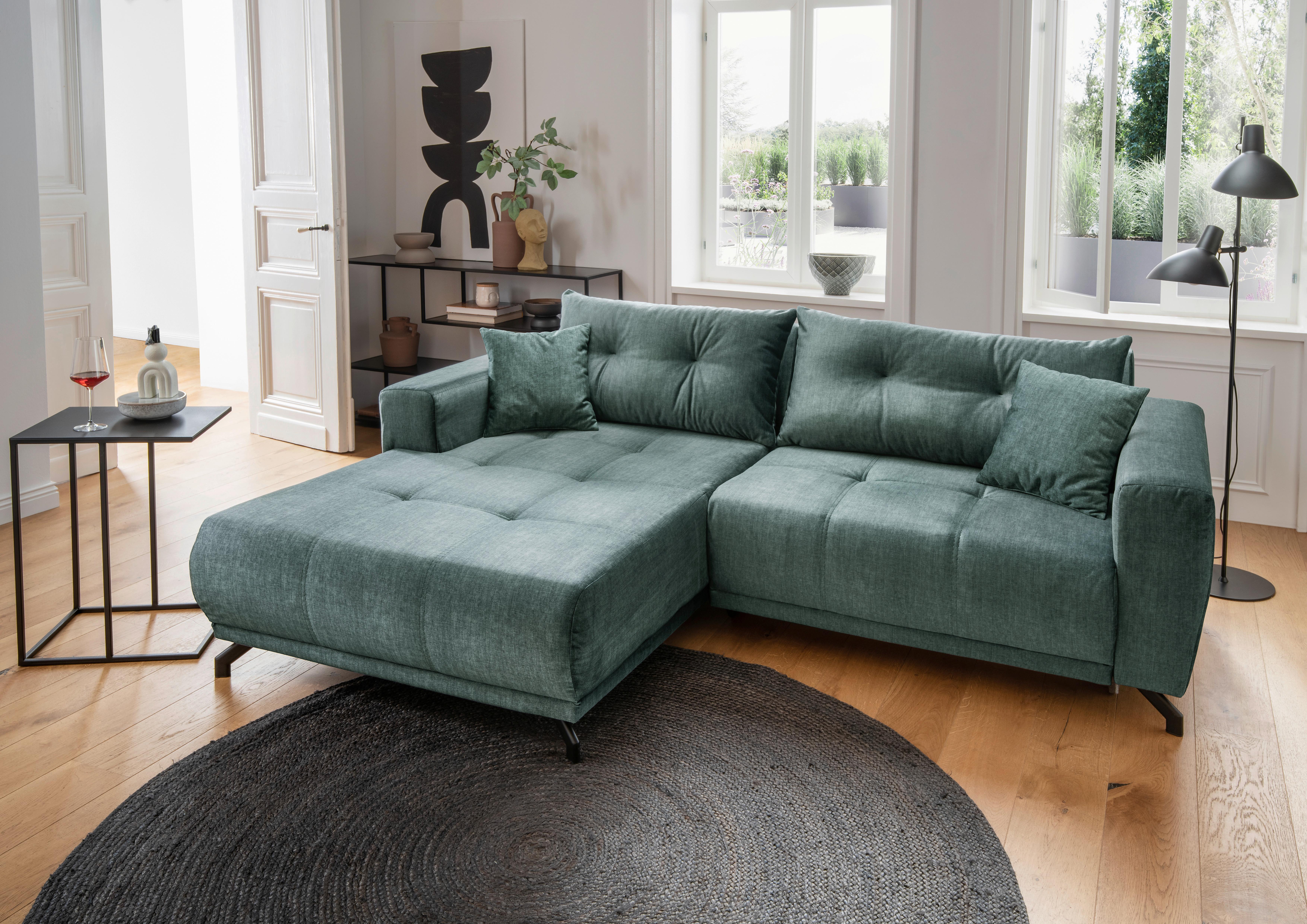 Ecksofa Restato, Blau S: 177x246 cm - Blau/Schwarz, MODERN, Textil (177/246cm) - MID.YOU